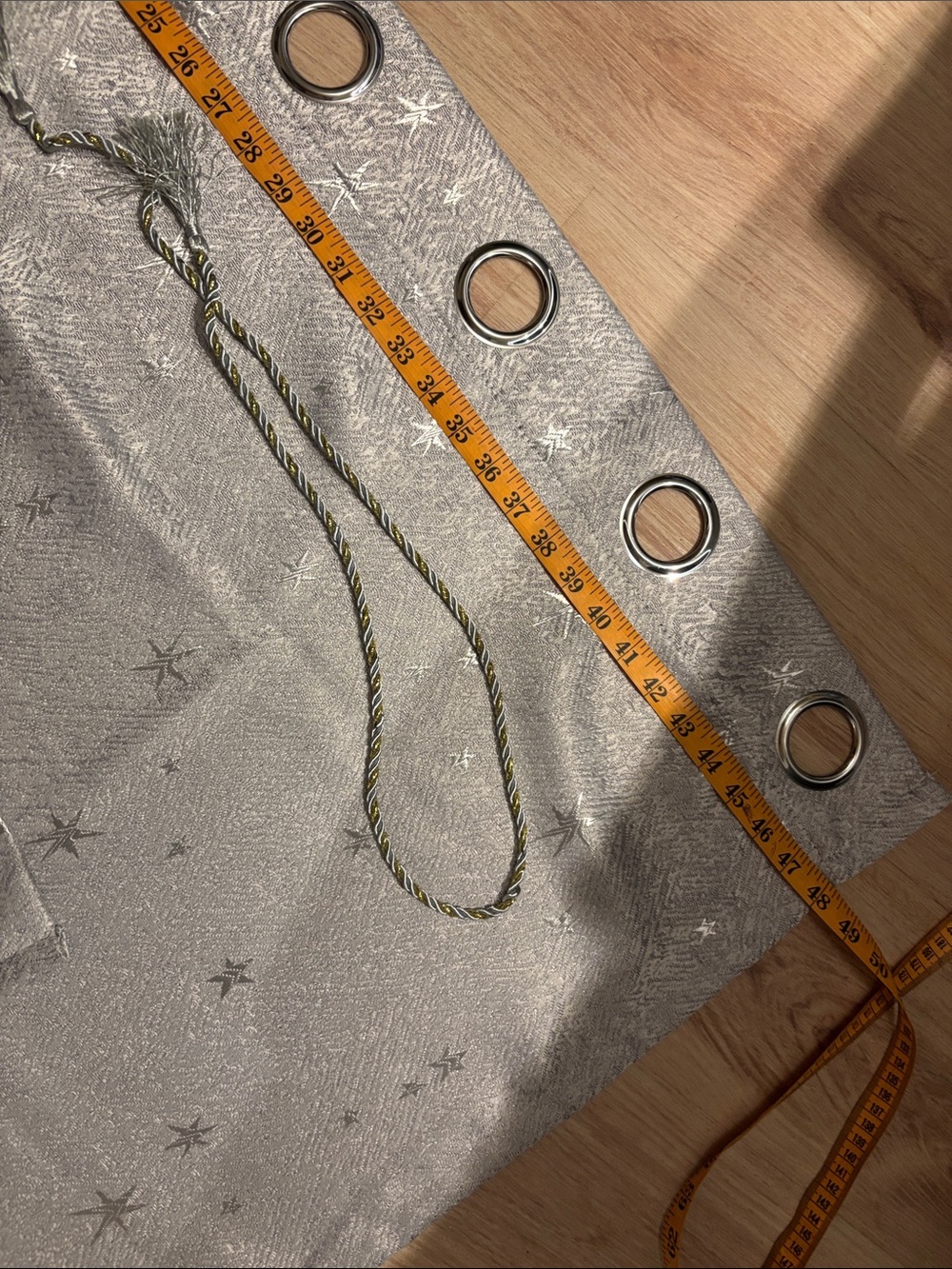 Silver Star Pattern Grommet Curtain Panel - Picture 2 of 7